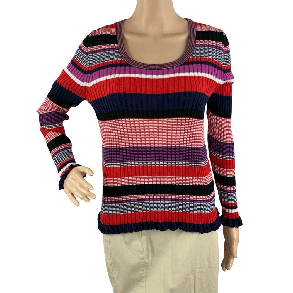 BOSS Hugo Boss Fallegria Striped Ribbed Sweater Multicolor Size L